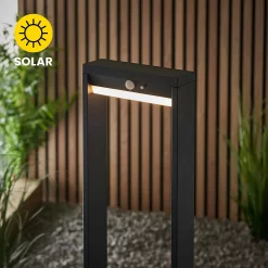 Dannah 50cm Photocell & PIR Solar Outdoor Floor Light - Black -Lighting Promotion Store 13794248 1014957105552293