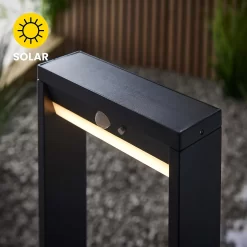 Dannah 50cm Photocell & PIR Solar Outdoor Floor Light - Black -Lighting Promotion Store 13794248 2014957105815417