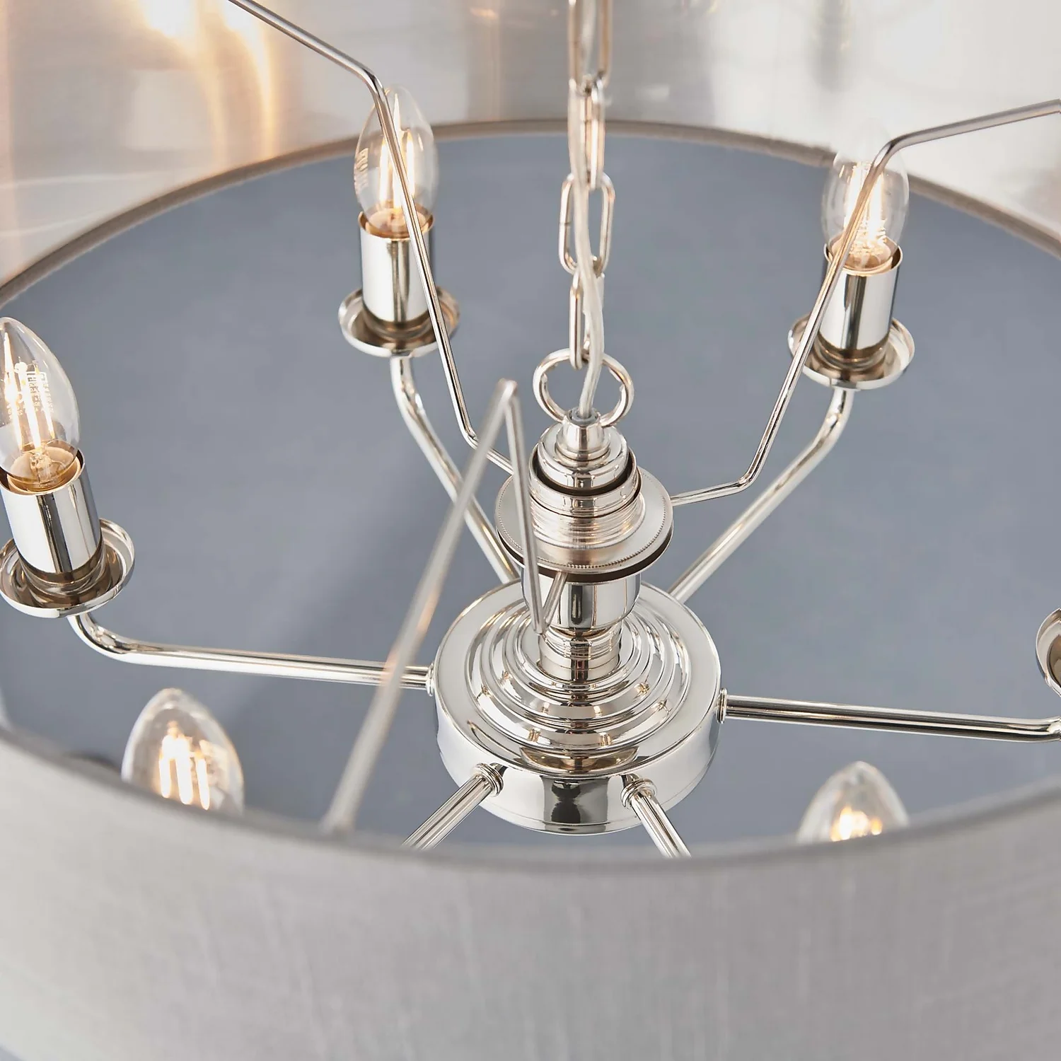 Highclere Pendant Light - 6lt Nickel 8 Highclere Pendant Light - 6lt Nickel - Image 6