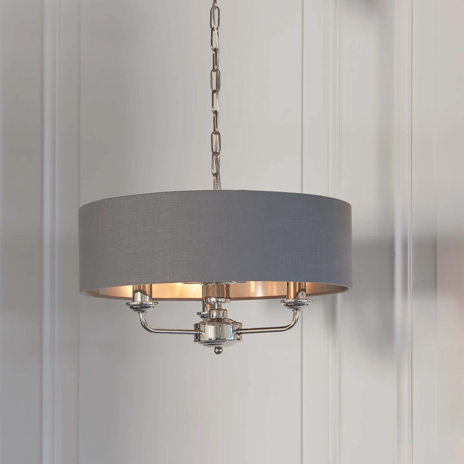 Highclere Pendant Light - 3lt Nickel 3 Highclere Pendant Light - 3lt Nickel
