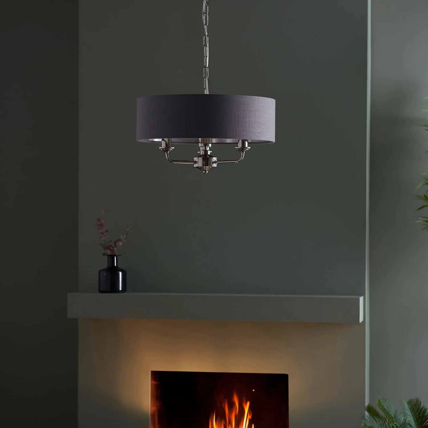 Highclere Pendant Light - 3lt Nickel 6 Highclere Pendant Light - 3lt Nickel - Image 4