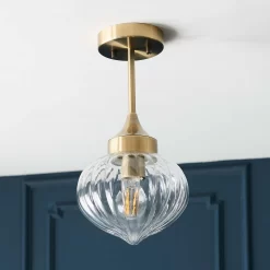 Addington Semi Flush Light - Brass -Lighting Promotion Store 13794259 1634957104038721