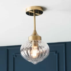Addington Semi Flush Light - Brass