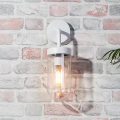 Kew Curved Arm E27 Outdoor Wall Light - Ivory