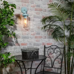 Kew Curved Arm E27 Outdoor Wall Light - Pale Blue 11 Kew Curved Arm E27 Outdoor Wall Light - Pale Blue -Lighting Promotion Store 13924368 1914981979588091