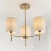 Kari 3 Light Semi Flush Ceiling Light - Brass