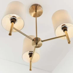 Kari 3 Light Semi Flush Ceiling Light - Brass -Lighting Promotion Store 13938479 3544981960465812