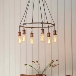 Henrik 6 Light Pendant Light - Pewter