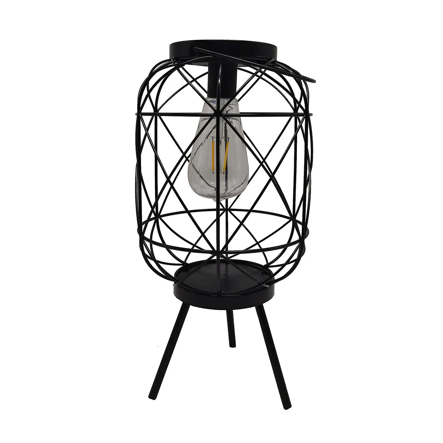 Homebase Edit Black Wire Solar Tripod Lantern 4 Homebase Edit Black Wire Solar Tripod Lantern - Image 2