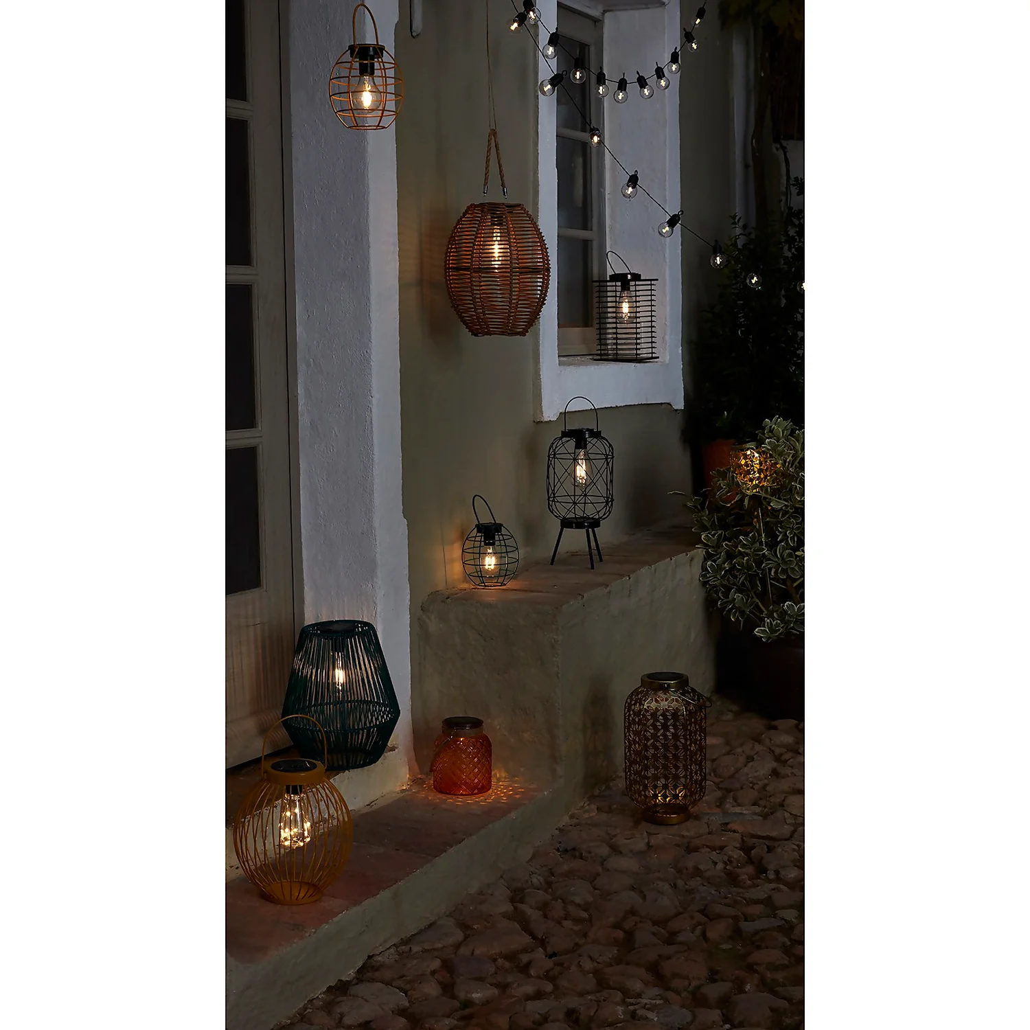 Homebase Edit Brown Rattan Solar Lantern - 31cm 7 Homebase Edit Brown Rattan Solar Lantern - 31cm - Image 5