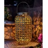Homebase Edit Antique Gold Solar Moroccan Lantern - 32cm -Lighting Promotion Store 13956314 3175002413835605
