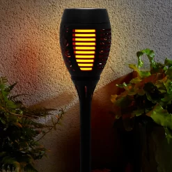 Homebase Edit Black Solar Flame Effect Torch