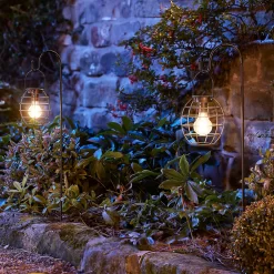 Homebase Edit Solar Hanging Cage Lights - Pack Of 2