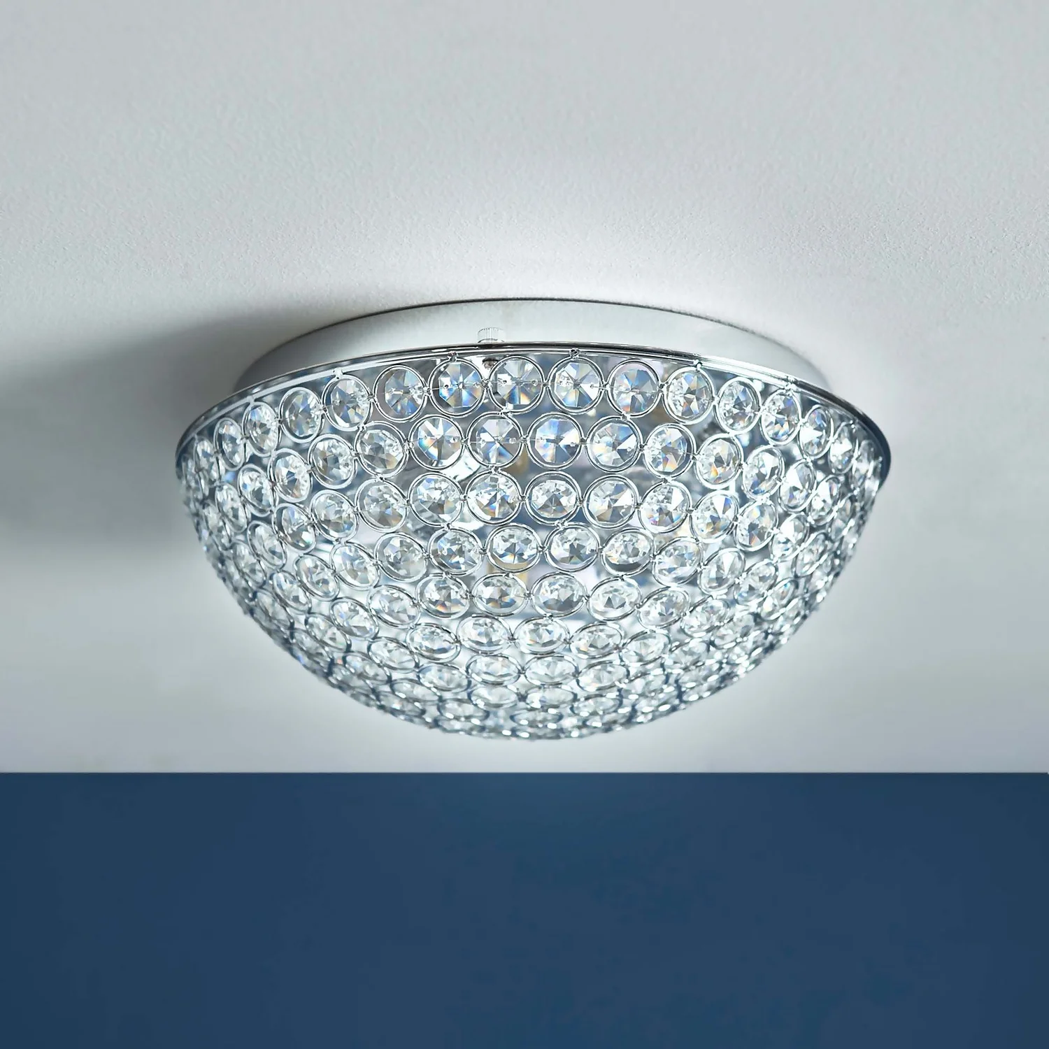 Daless Bathroom Flush Ceiling Light - Chrome Effect 6 Daless Bathroom Flush Ceiling Light - Chrome Effect - Image 4
