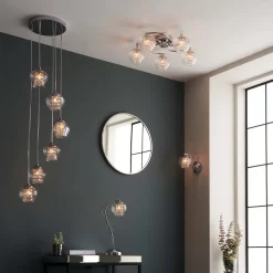 Clashmore Cluster Pendant Ceiling Light - Chrome Effect -Lighting Promotion Store 14301803 1375038438183734