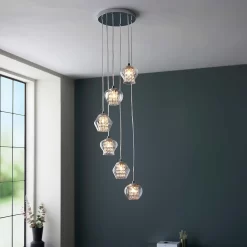 Clashmore Cluster Pendant Ceiling Light - Chrome Effect