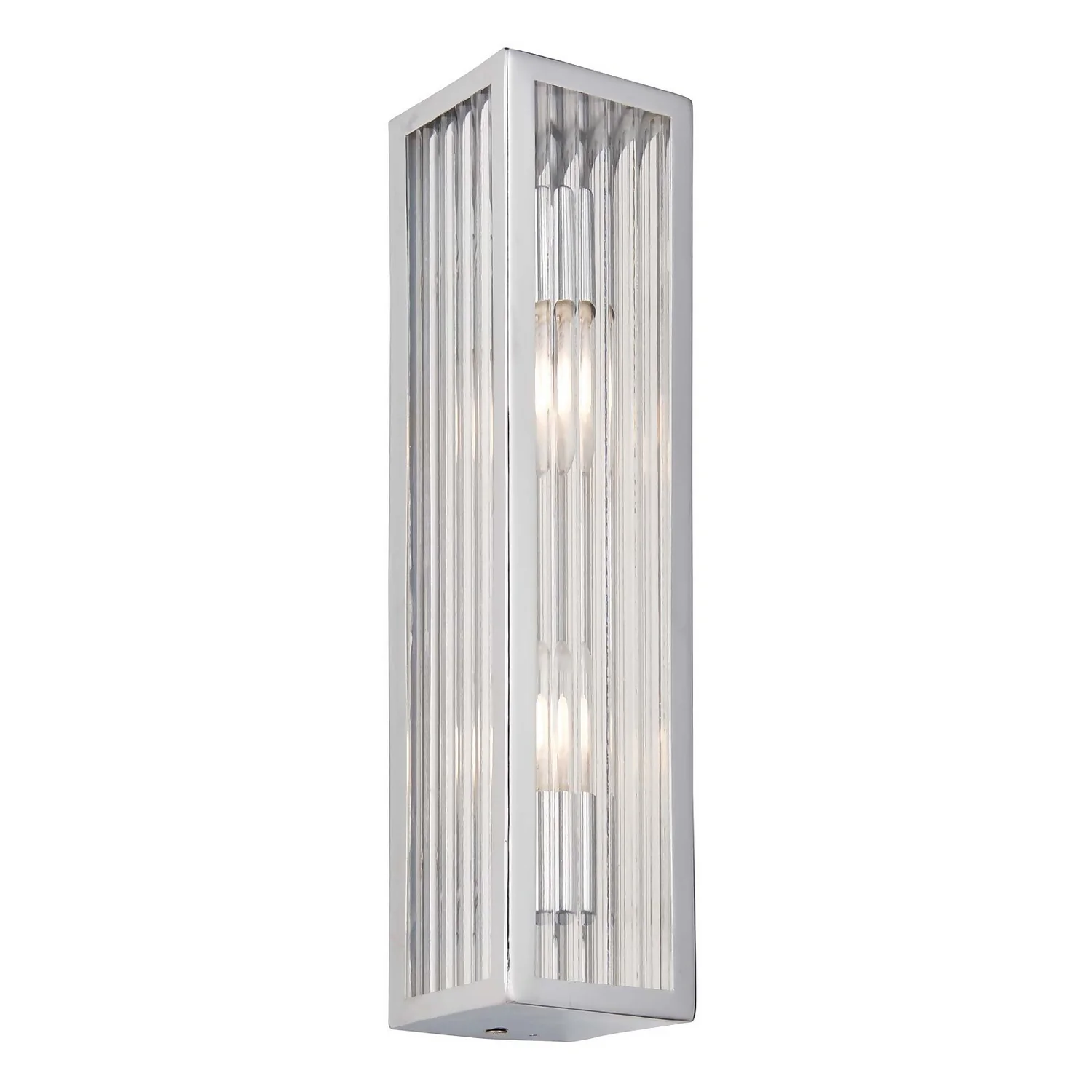 Daltra Large Ribbed Bathroom Wall Light - Chrome Effect 4 Daltra Large Ribbed Bathroom Wall Light - Chrome Effect - Image 2