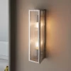 Daltra Large Ribbed Bathroom Wall Light - Chrome Effect