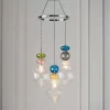 Elgin Cluster Pendant Ceiling Light - Multicoloured & Chrome