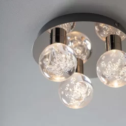 Leoch Bathroom Flush Ceiling Light - Chrome Effect -Lighting Promotion Store 14301817 2135038439100180