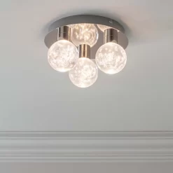 Leoch Bathroom Flush Ceiling Light - Chrome Effect -Lighting Promotion Store 14301817 3765038439051523