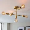 Logie Semi Flush Ceiling Light - Brass Effect -Lighting Promotion Store 14301818 1365038438763121