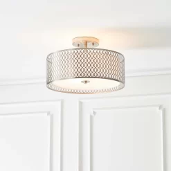 Orton Flush Ceiling Light - Nickel Effect -Lighting Promotion Store 14301820 1655038438019376