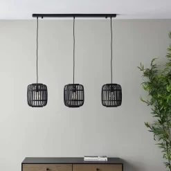 Saval 3 Lamp Pendant Diner Bar Light - Dark Bamboo 14 Saval 3 Lamp Pendant Diner Bar Light - Dark Bamboo -Lighting Promotion Store 14301826 1955038437827793