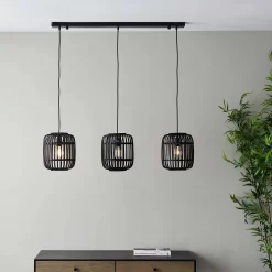 Saval 3 Lamp Pendant Diner Bar Light - Dark Bamboo 13 Saval 3 Lamp Pendant Diner Bar Light - Dark Bamboo -Lighting Promotion Store 14301826 9715038437780921