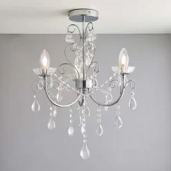 Shanzie Semi Flush Bathroom Chandelier Light - Chrome Effect -Lighting Promotion Store 14301829 1455038439551752