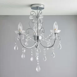 Shanzie Semi Flush Bathroom Chandelier Light - Chrome Effect -Lighting Promotion Store 14301829 7285038439594937