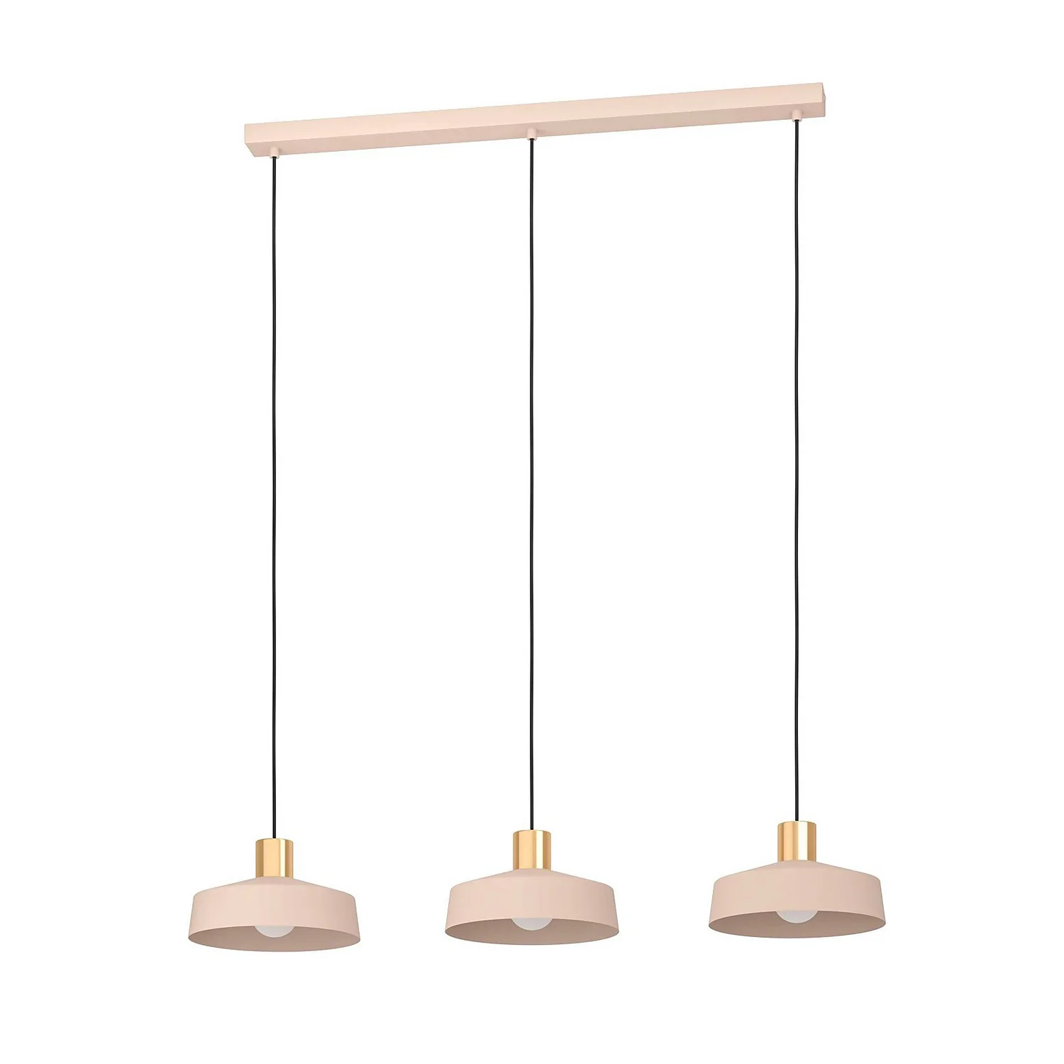 Eglo Valdiola 3 Lamp Diner Bar Light - Brushed Sand 4 Eglo Valdiola 3 Lamp Diner Bar Light - Brushed Sand - Image 2