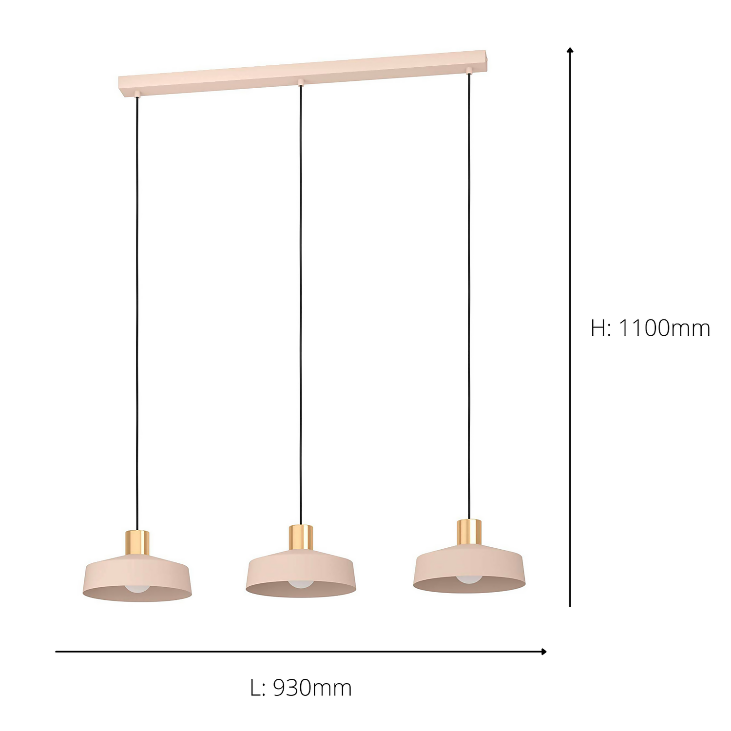 Eglo Valdiola 3 Lamp Diner Bar Light - Brushed Sand 6 Eglo Valdiola 3 Lamp Diner Bar Light - Brushed Sand - Image 4