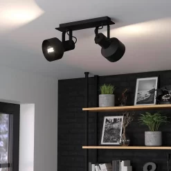 Eglo Casibare 2 Lamp Spotlight - Black