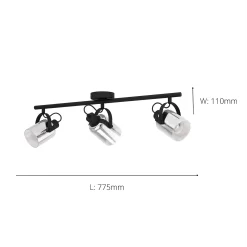 Eglo Berregas 3 Lamp Spotlight - Black & Transparent -Lighting Promotion Store 14302948 1535038223194437