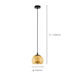 Eglo Albaraccin Pendant Ceiling Light - Black & Gold -Lighting Promotion Store 14302950 1535038223095695