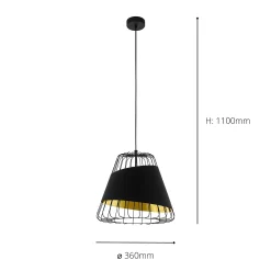 Eglo Austell Pendant Ceiling Light - Black & Gold -Lighting Promotion Store 14302951 1145038223122290
