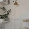 Eglo Narices Floor Lamp - Black & Brushed Brass
