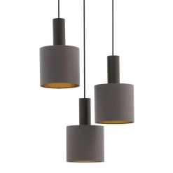 Eglo Concessa 1 3 Lamp Pendant Ceiling Light - Cappuccino & Gold -Lighting Promotion Store 14302962 3315038224252558