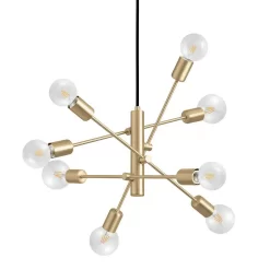 Eglo Gradoli 1 8 Lamp Pendant Ceiling Light - Brushed Brass -Lighting Promotion Store 14302964 1245038223583981