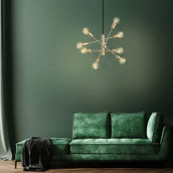 Eglo Gradoli 1 8 Lamp Pendant Ceiling Light - Brushed Brass