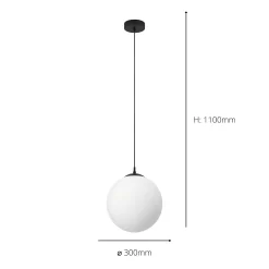 Eglo Rondo Pendant Ceiling Light - Black & Opal -Lighting Promotion Store 14302973 1295038224269868