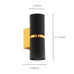 Eglo Passa Wall Light Round - Black & Gold -Lighting Promotion Store 14302977 1955038224172065